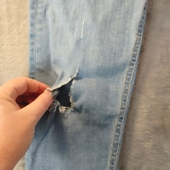 Rag & Bone Womens Skinny Jeans 27 Blue Distressed Raw Hem Denim Casual - Picture 5 of 12